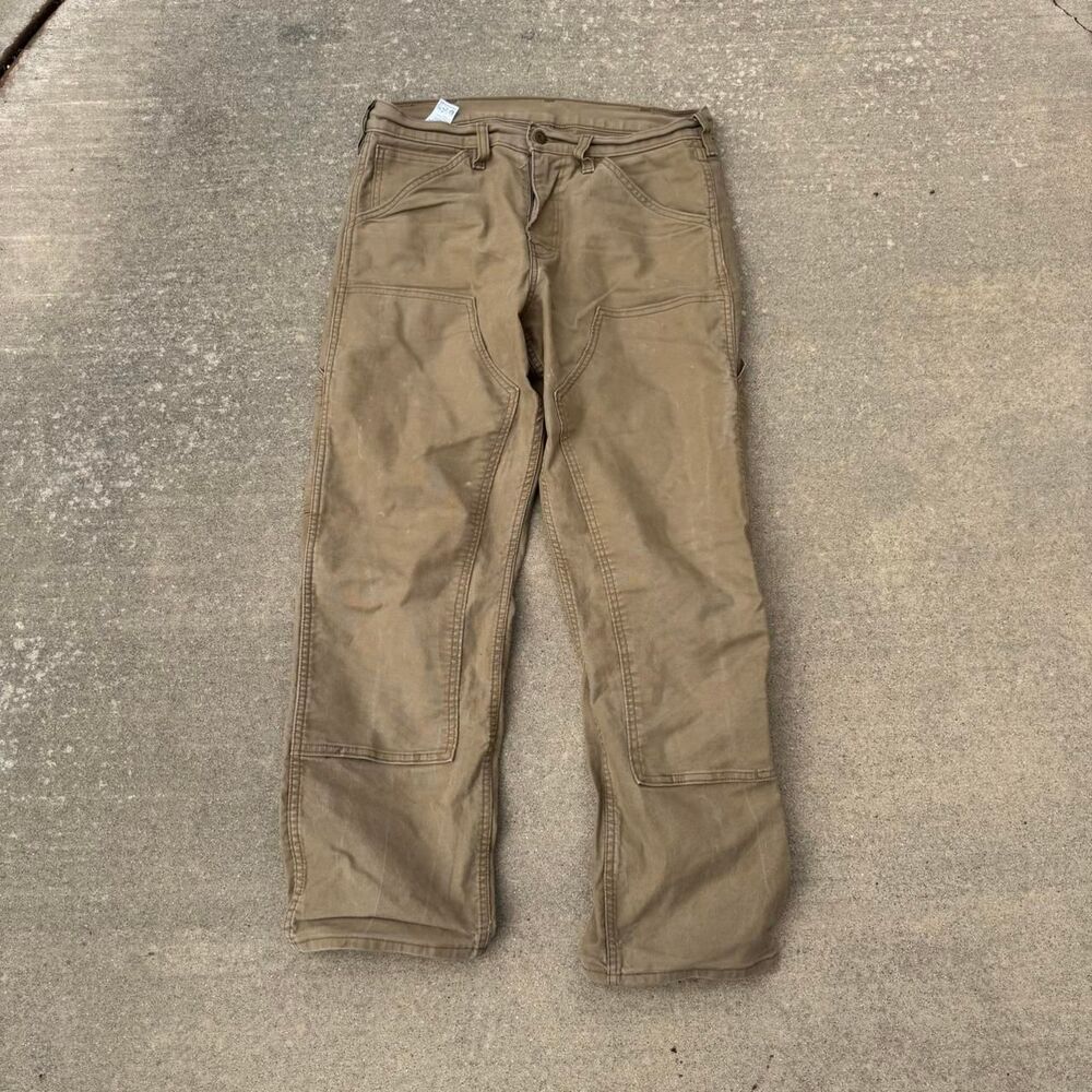 Levi’s double knee straight leg tan jeans mens size 32 30